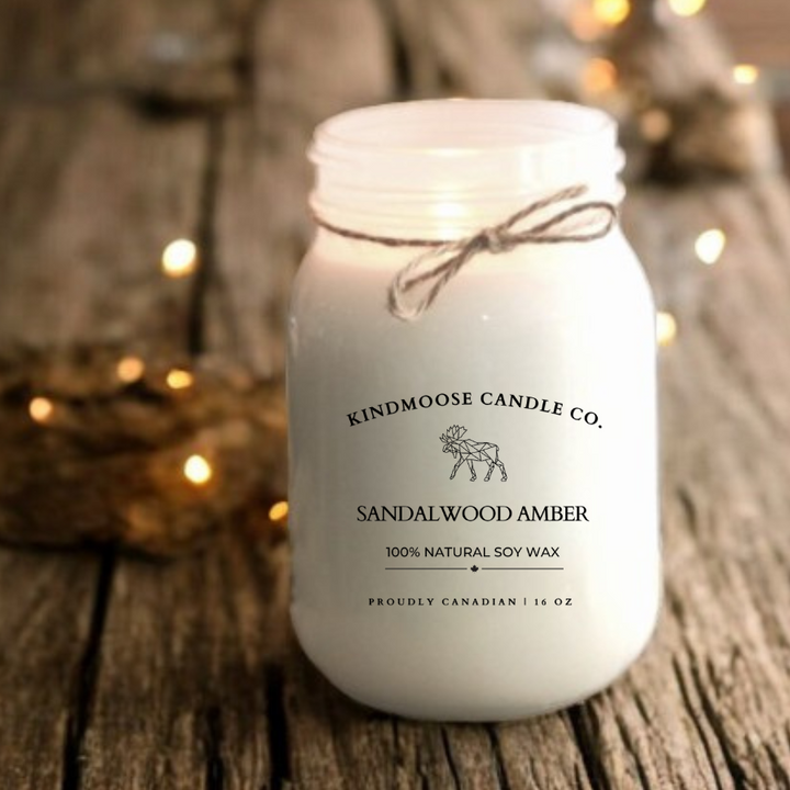 SANDALWOOD AMBER Soy Wax Candle 16 oz