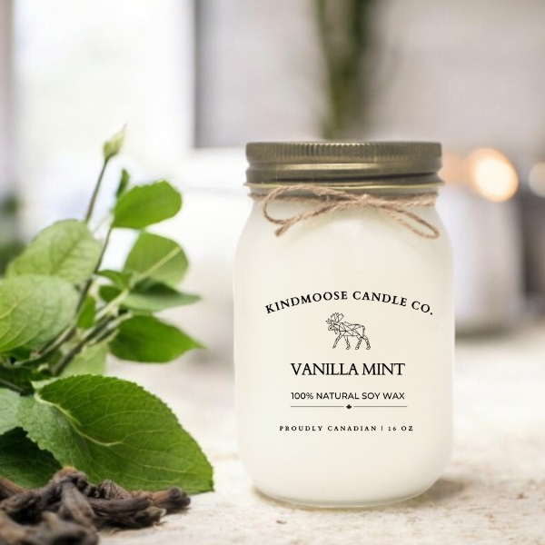 VANILLA MINT Soy Wax Candle 16 oz