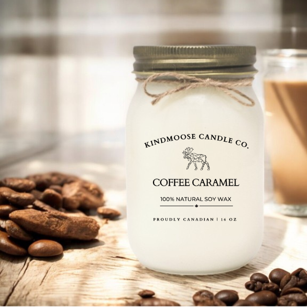 COFFEE CARAMEL Soy Wax Candle 16 oz