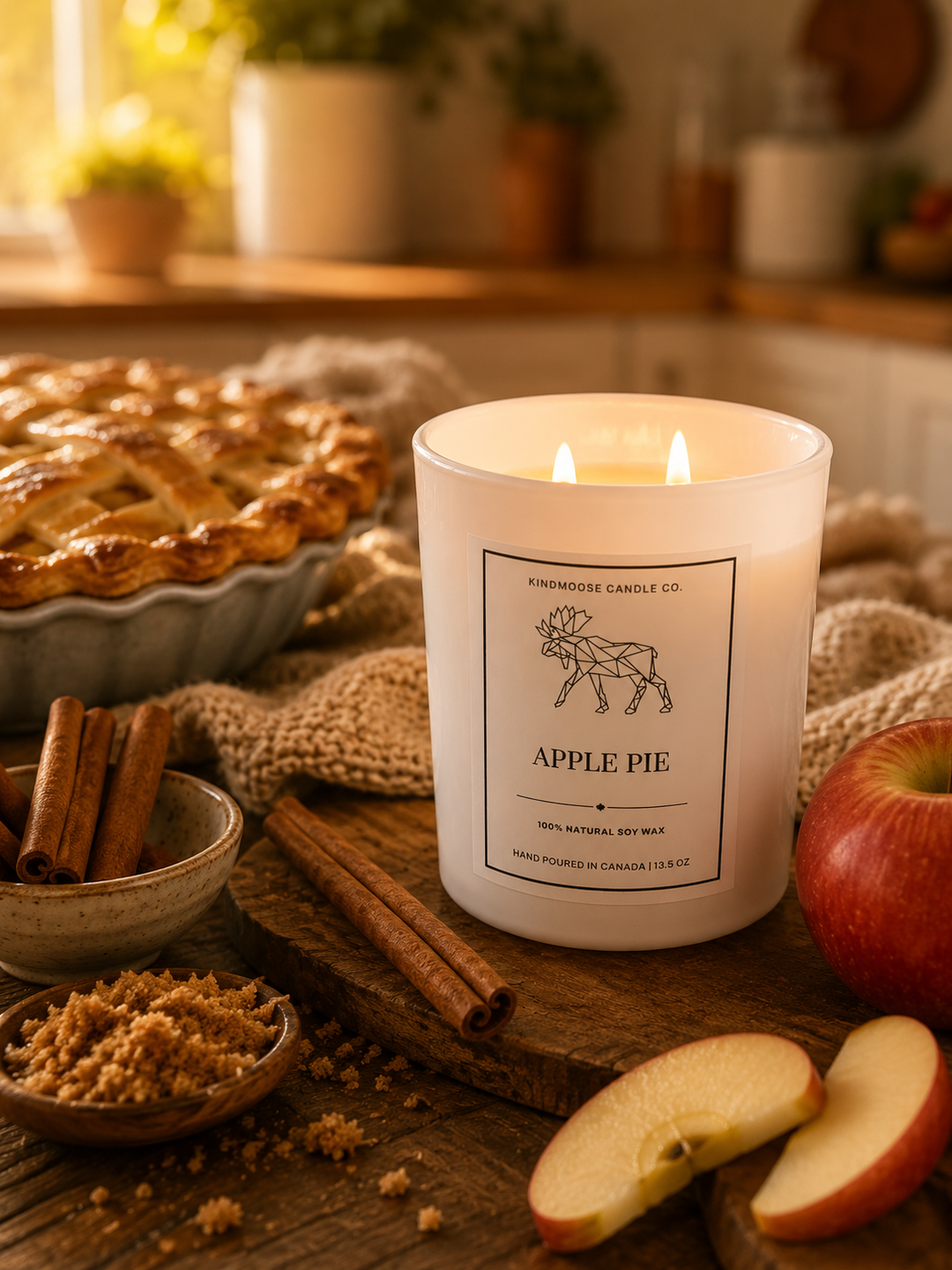 APPLE PIE - Double Wick Soy Candle
