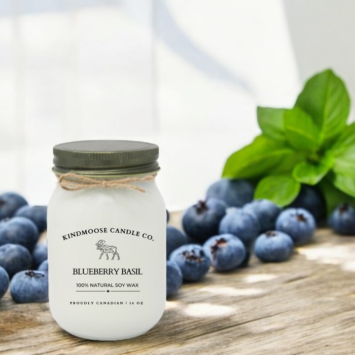 BLUEBERRY BASIL Soy Wax Candle 16 oz