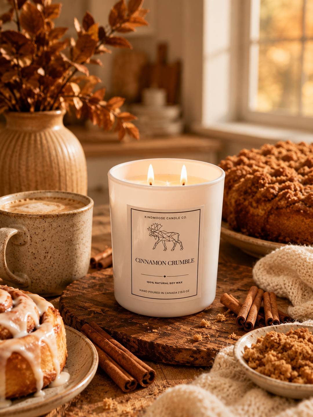 CINNAMON CRUMBLE - Double Wick Soy Candle