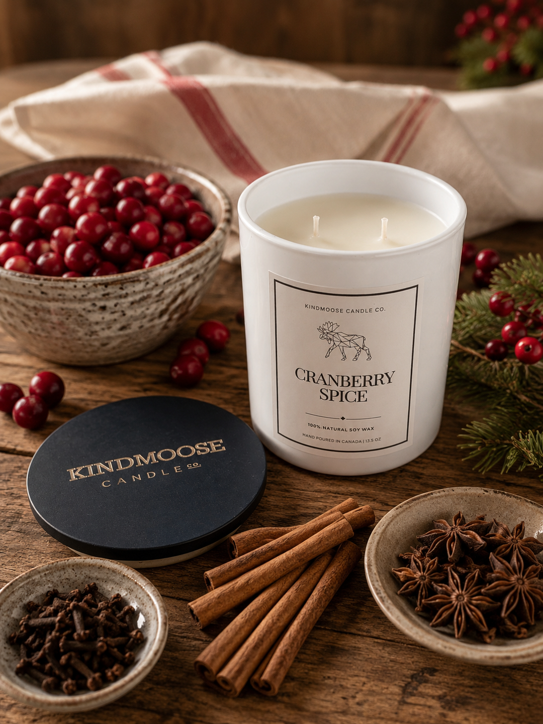 CRANBERRY SPICE - Double Wick Soy Candle