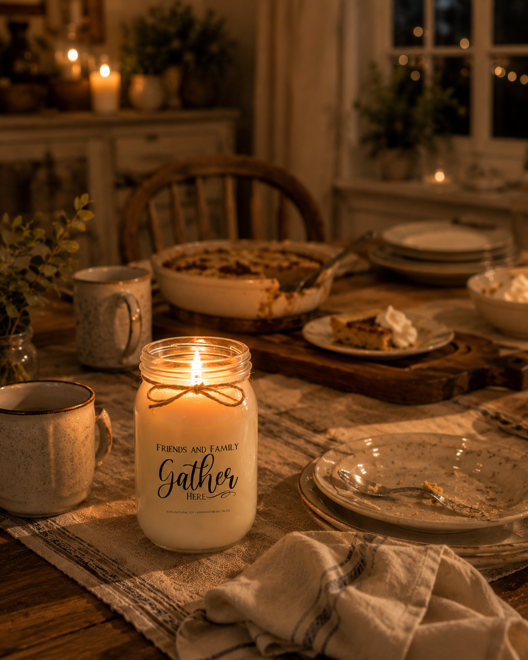 FRIENDS AND FAMILY GATHER HERE - 16oz Soy Candle