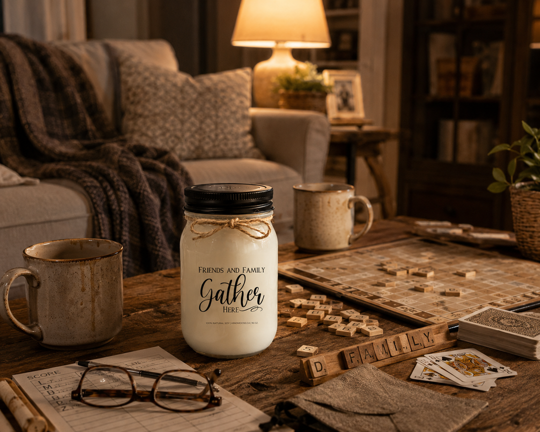 FRIENDS AND FAMILY GATHER HERE - 16oz Soy Candle