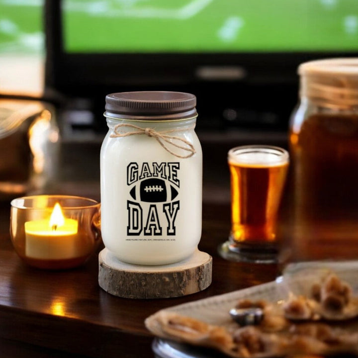 Game Day Soy Candle - brown Lid - natural soy