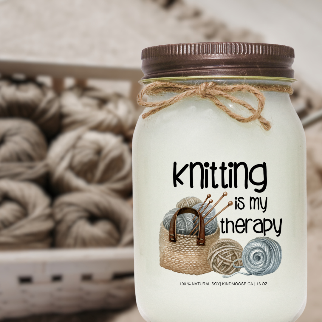 KNITTING IS MY THERAPY - 16oz