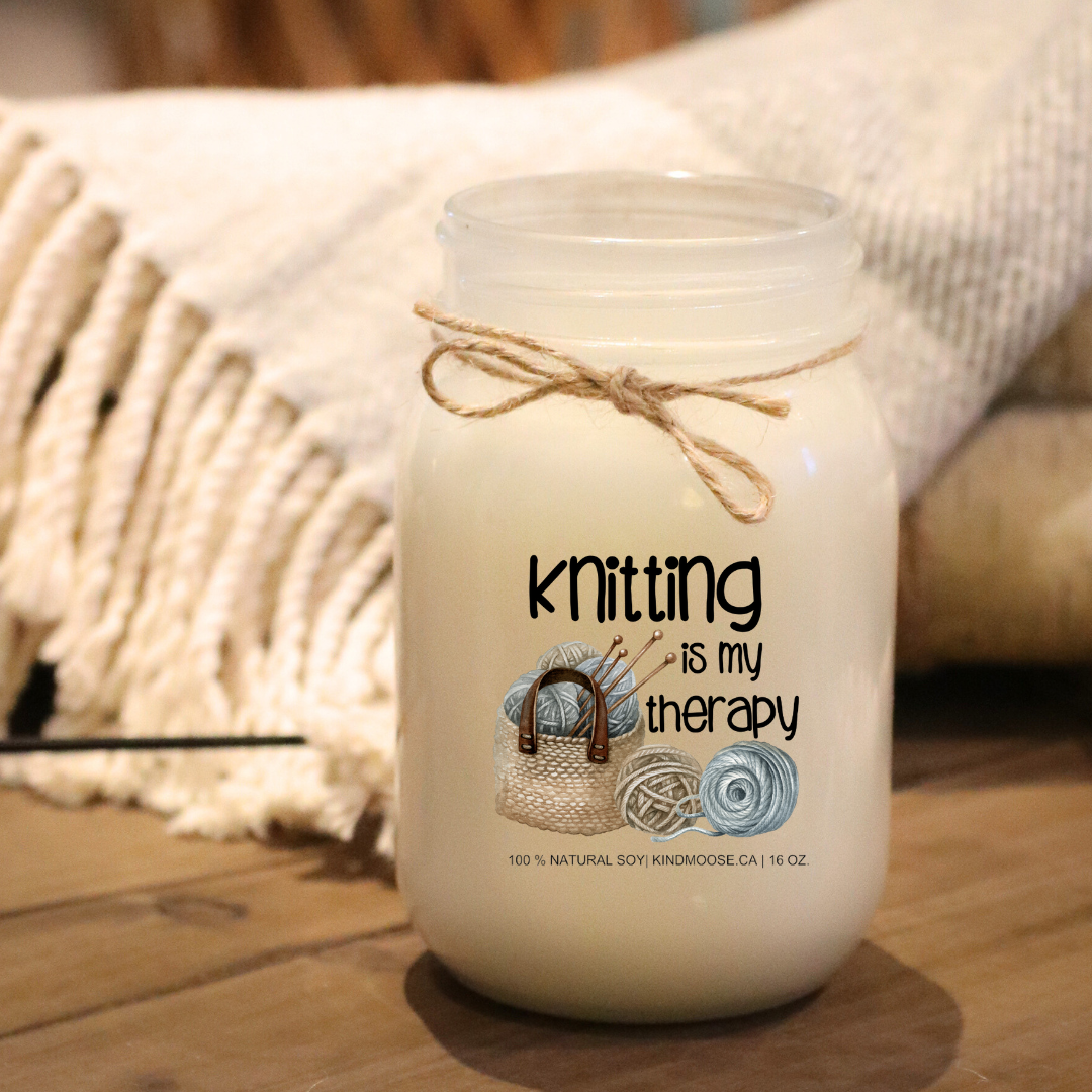 KNITTING IS MY THERAPY - 16oz
