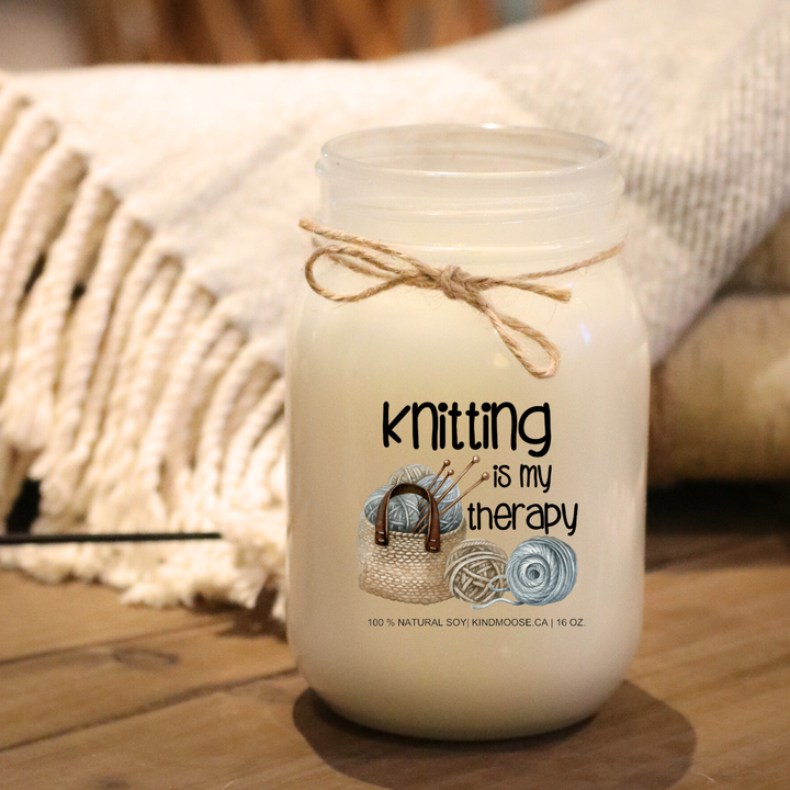 KNITTING IS MY THERAPY - 16oz