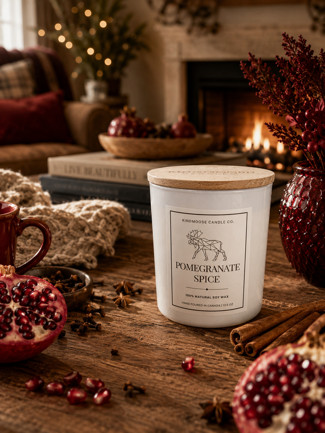 POMEGRANATE SPICE - Double Wick Soy Candle