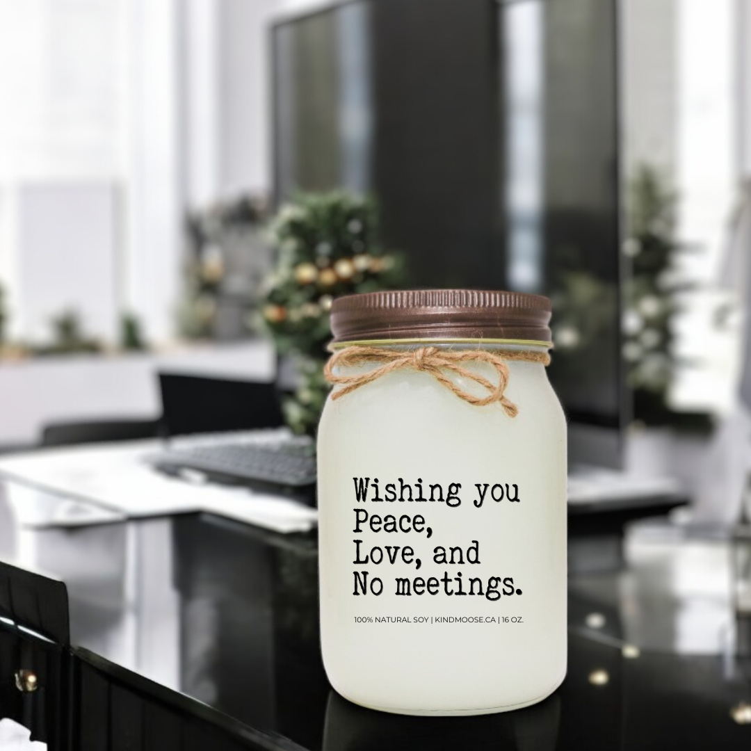 WISH YOU PEACE, LOVE AND NO MEETINGS - 16oz