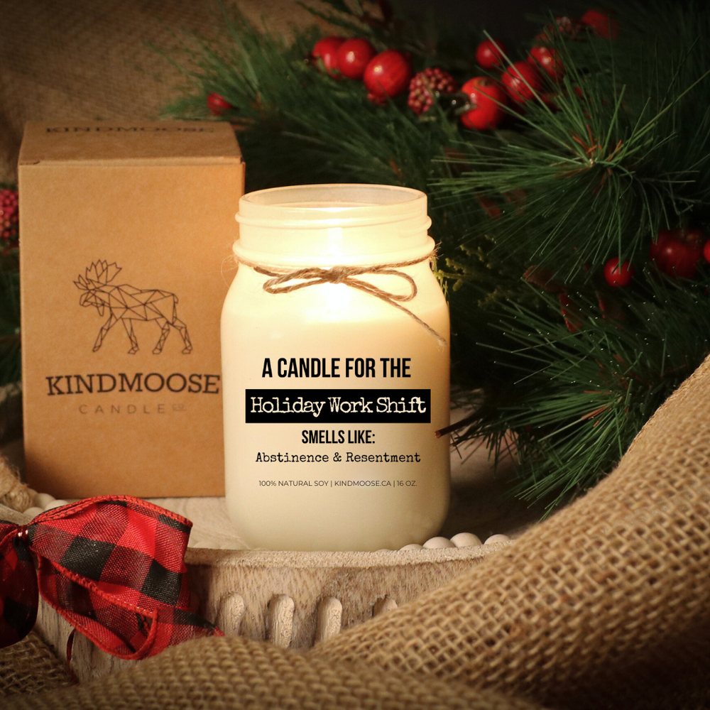 KINDMOOSE CANDLE CO 16 oz Candle A Candle for the Holiday Shift Funny Christmas Gifts - KINDMOOSE Candle Co.