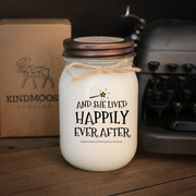 KINDMOOSE CANDLE CO 16 oz Candle Apple Harvest / Distressed Bronze And She Lived Happily Ever After And She Lived Happily Ever After - Divorce Gifts