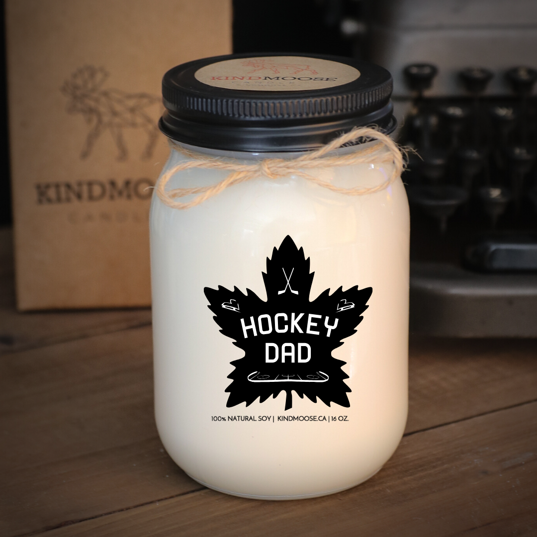 KINDMOOSE CANDLE CO 16 oz Candle Black / Apple Pie Hockey Dad