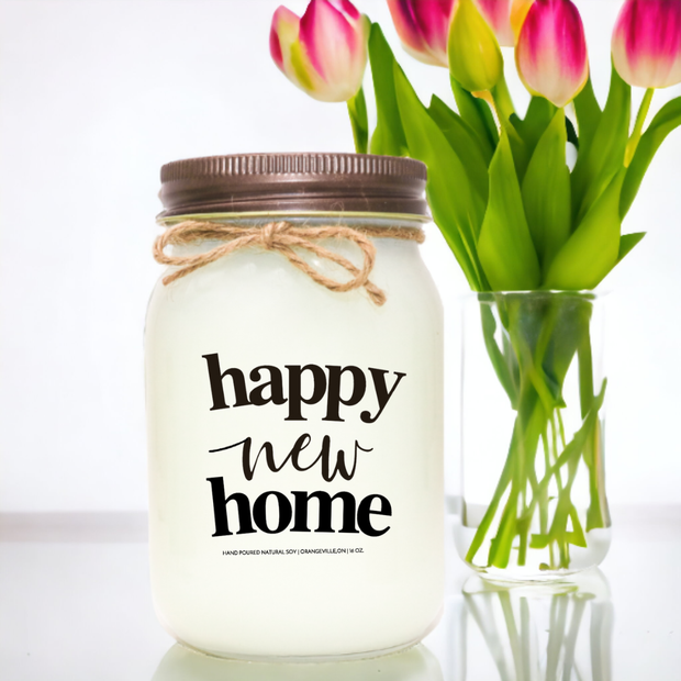 KINDMOOSE CANDLE CO 16 oz Candle Happy New Home Happy New Home - New Home Gifts 