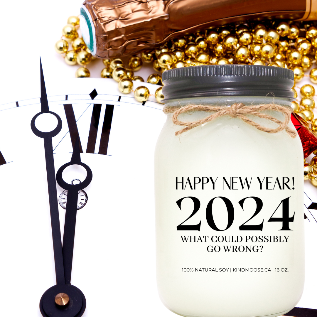 KINDMOOSE CANDLE CO 16 oz Candle Happy New Year! 2021 What Could Possibly Wrong? Happy New Year! 2021.  What could Possibly Go Wrong?