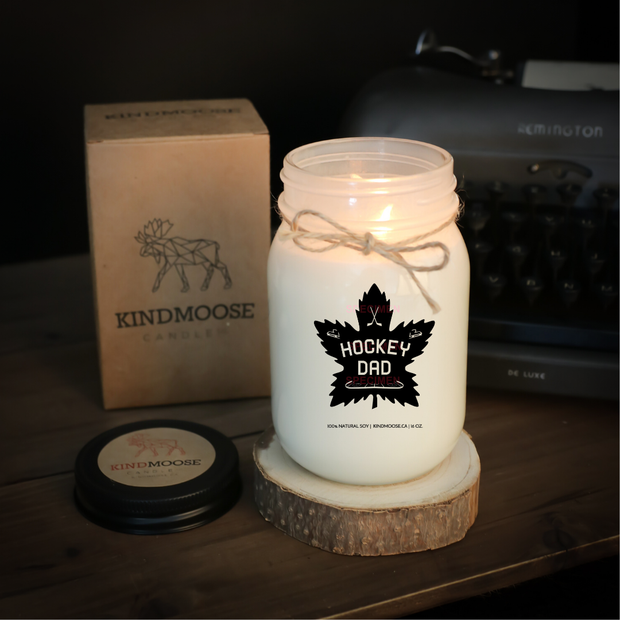 KINDMOOSE CANDLE CO 16 oz Candle Hockey Dad