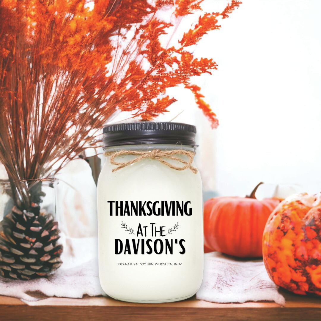 KINDMOOSE CANDLE CO 16 oz Candle Thanksgiving at the ....  Customize Your Candle Fall Candles - The KINDMOOSE Candle Co. 100% Natural Soy