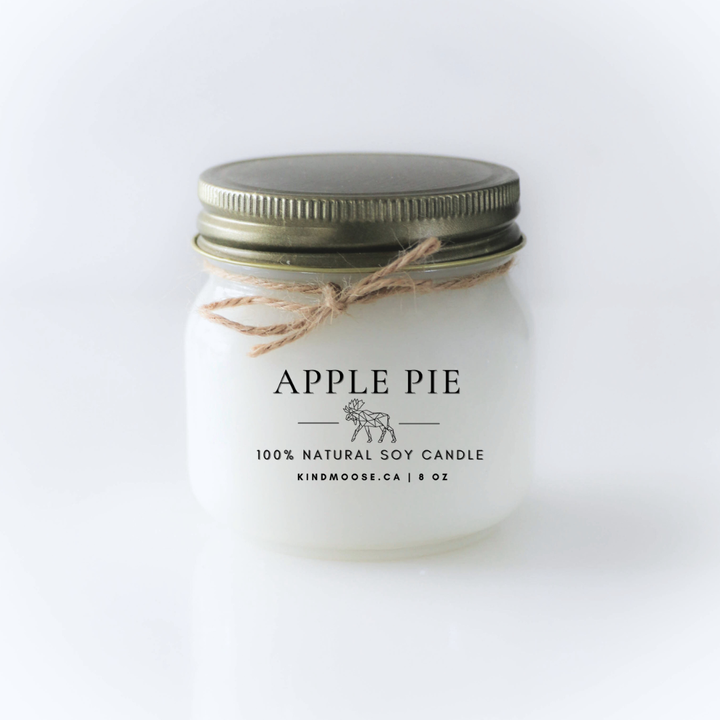 KINDMOOSE CANDLE CO 8 oz Candle Apple Pie (8 oz) Apple Pie Soy Candles - KINDMOOSE Candle Co.
