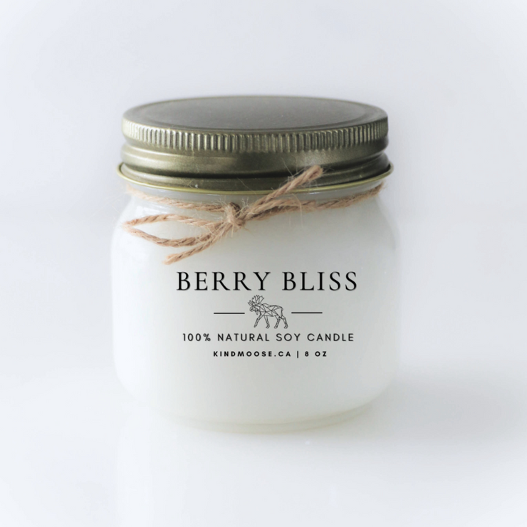KINDMOOSE CANDLE CO Berry Bliss (8oz.) Natural Soy Candles - KINDMOOSE Candles