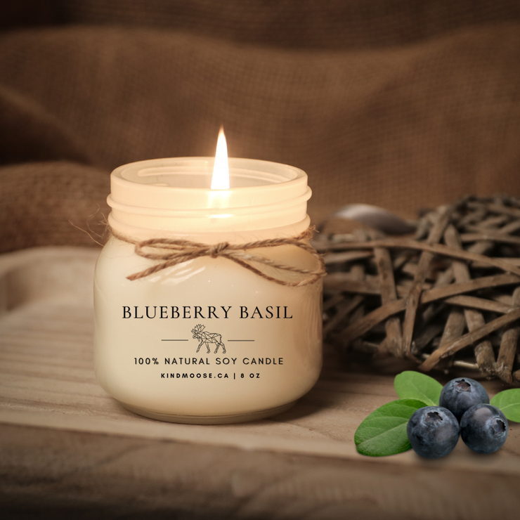 KINDMOOSE CANDLE CO BLUEBERRY BASIL ( 8 oz)