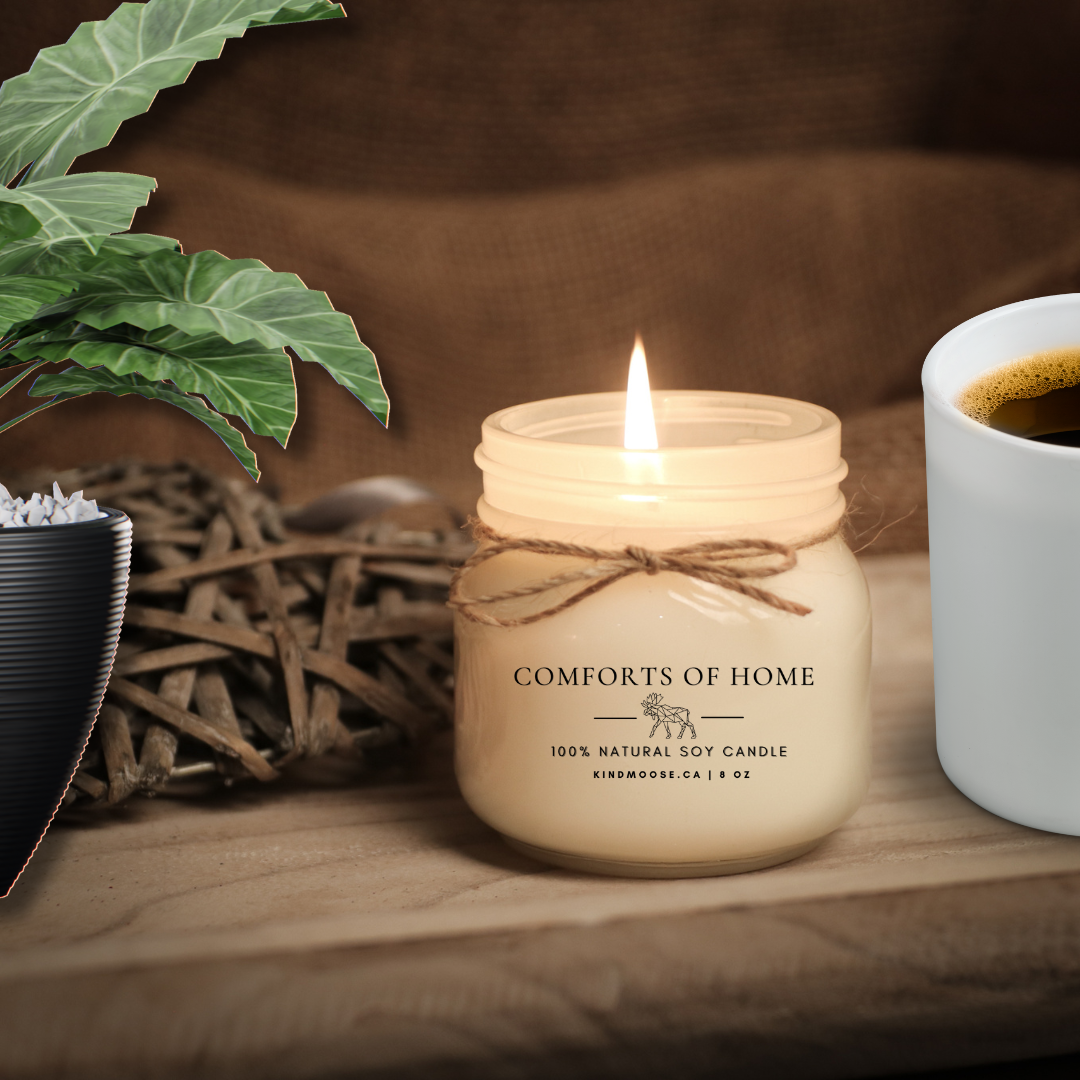 KINDMOOSE CANDLE CO COMFORTS OF HOME (8oz) COMFORTS OF HOME Scented SOY CANDLES - KINDMOOSE Candle Co.