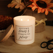 KINDMOOSE CANDLE CO Double Wick Candles Autumn leaves & Pumpkin please