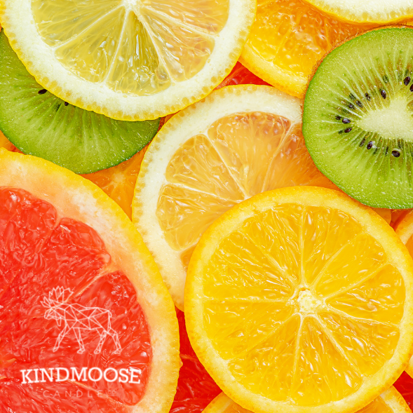 KINDMOOSE CANDLE CO FRUIT SLICES (8 oz) FRUIT SLICES 100% NATURAL SOY CANDLES CANADA