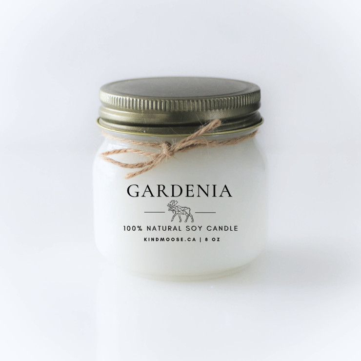KINDMOOSE CANDLE CO GARDENIA ( 8 OZ) GARDENIA, 100% Natural Soy Candles
