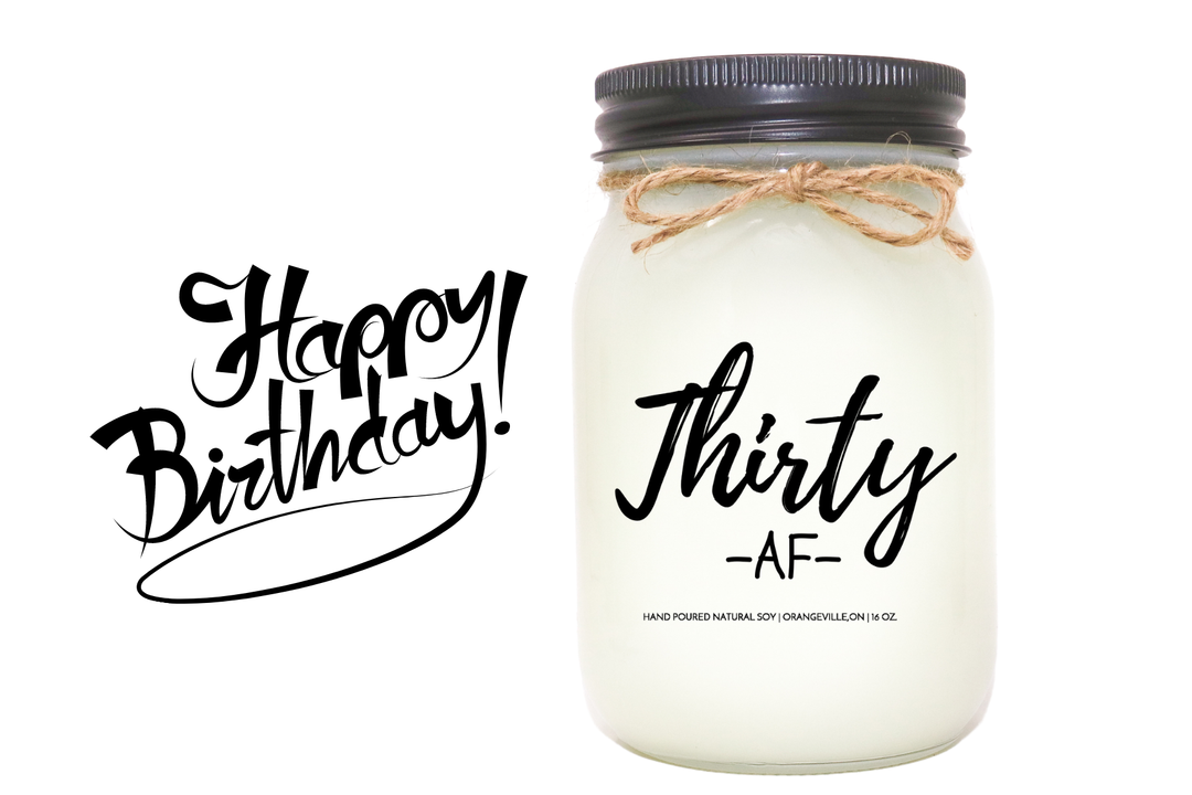 KINDMOOSE CANDLE CO 16 oz Candle 30 AF  - (30, 40, 50 Birthday) Funny Birthday Candle - Soy Candles