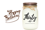 KINDMOOSE CANDLE CO 16 oz Candle 30 / Apple Pie / Distressed Bronze 30 AF  - (30, 40, 50 Birthday) Funny Birthday Candle - Soy Candles