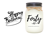 KINDMOOSE CANDLE CO 16 oz Candle 40 / Apple Pie / Black 30 AF  - (30, 40, 50 Birthday) Funny Birthday Candle - Soy Candles