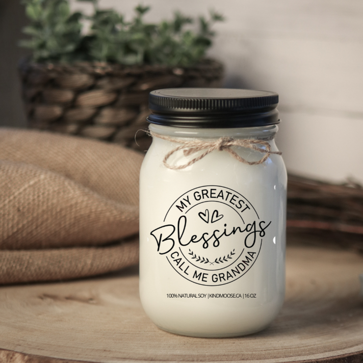 KINDMOOSE CANDLE CO 16 oz Candle Apple Cider / Black My Greatest Blessings Call Me Grandma