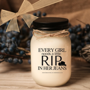 KINDMOOSE CANDLE CO 16 oz Candle Apple Harvest Every Girl needs a little RIP in her Jeans Happy New Year! 2021.  What could Possibly Go Wrong?