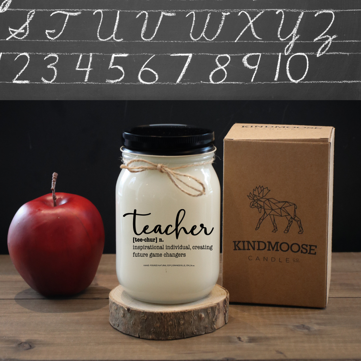 KINDMOOSE CANDLE CO 16 oz Candle Apple Pie / 16 oz Teacher Teacher Gifts, Soy Candles. Made in Ontario