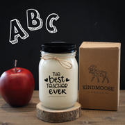KINDMOOSE CANDLE CO 16 oz Candle Apple Pie / Black Best Teacher Ever