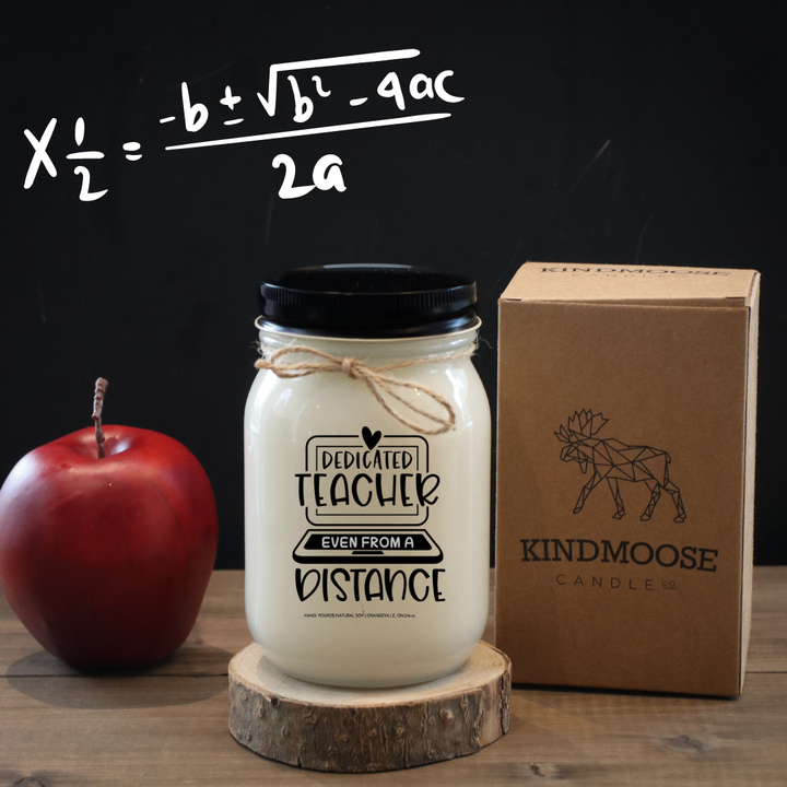 KINDMOOSE CANDLE CO 16 oz Candle Apple Pie / Black Dedicated Teacher - Even from a Distance