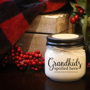 KINDMOOSE CANDLE CO 16 oz Candle Apple Pie / Black Grandkids Spoiled Here - 8 oz  Soy Candles Hand poured in Orangeville, Ontario Canada