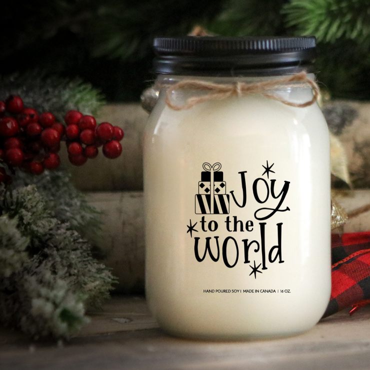 KINDMOOSE CANDLE CO 16 oz Candle Apple Pie / Black Joy to the World