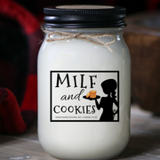 KINDMOOSE CANDLE CO 16 oz Candle Apple Pie / Black MILF and Cookies Upgraded to MILF, Soy Candle- Funny gift for wife, birthday gift for wife, gift for new mother, gift for her, Anniversary gift, gift for wife