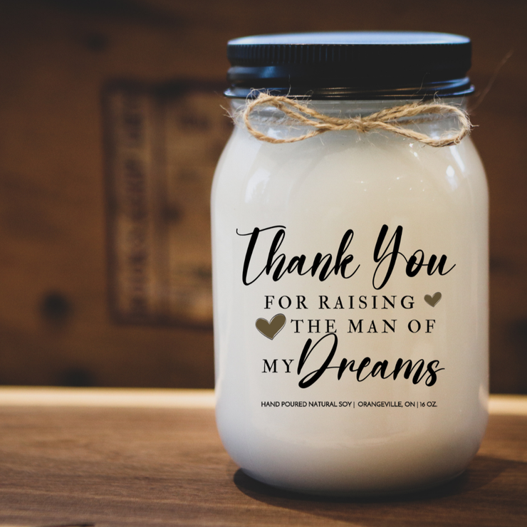 KINDMOOSE CANDLE CO 16 oz Candle Apple Pie / Black Thank You for raising the Man of my Dreams