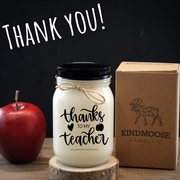 KINDMOOSE CANDLE CO 16 oz Candle Apple Pie / Black Thanks to My Teacher