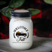 KINDMOOSE CANDLE CO 16 oz Candle Apple Pie / Black Welcome Fall KINDMOOSE Candle Co. - The Most Natural Fall Candles