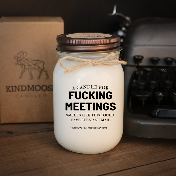 KINDMOOSE CANDLE CO 16 oz Candle Apple Pie / Distressed Bronze A Candle for F*#ucking Meetings A Candle For Fucking Meetings - Soy Candles