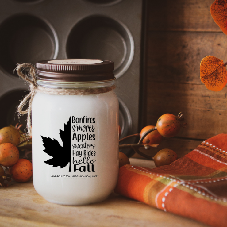 KINDMOOSE CANDLE CO 16 oz Candle Apple Pie / Distressed Bronze Bonfires, S'mores, Apples Sweaters, Hay Rides, Hello Fall Bonfires, S'mores, Apples Sweaters, Hay Rides, Hello Fall, Fall Soy Candles, Made In Orangeville, Ontario