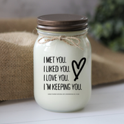 KINDMOOSE CANDLE CO 16 oz Candle Apple Pie / Distressed Bronze I met you. I liked you. I love you. I'm keeping you. LOVE - Soy Candle