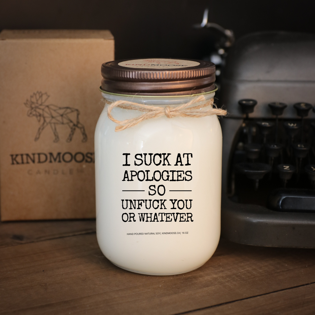 KINDMOOSE CANDLE CO 16 oz Candle Apple Pie / Distressed Bronze I Suck At Apologies - Baby It's Cold Outside -Soy Candles Orangeville, Ontario