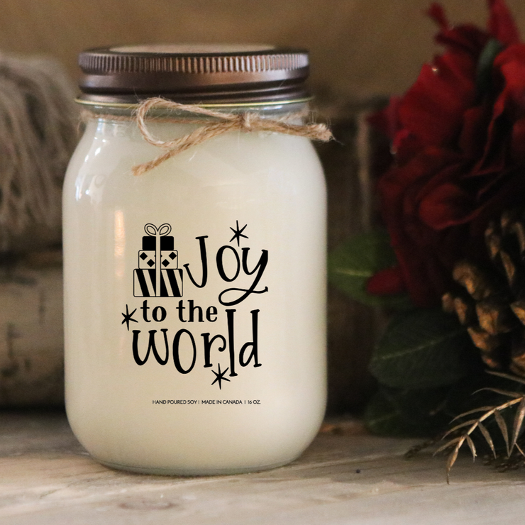 KINDMOOSE CANDLE CO 16 oz Candle Apple Pie / Distressed Bronze Joy to the World