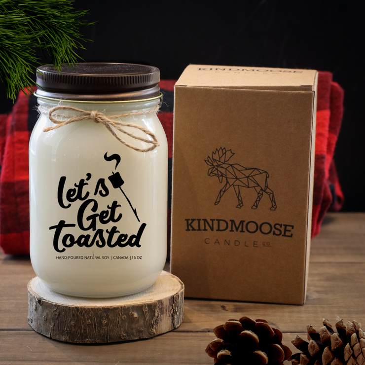 KINDMOOSE CANDLE CO 16 oz Candle Apple Pie / Distressed Bronze Lets Get Toasted Let's Get Baked - Organic Soy Candles Hand poured in Orangeville, Ontario