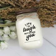 KINDMOOSE CANDLE CO 16 oz Candle Apple Pie / Distressed Bronze Life is Tough, but so are You Soy Candles, Life is Tough but so are you.